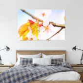 Charmante Chic Sakura Blume und Blätter im Frühjah Leinwanddruck (Insitu (Schlafzimmer))
