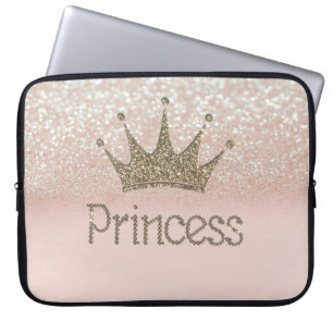 Charmante Chic Tiara Prinzessin, Glitter Bokeh Laptopschutzhülle