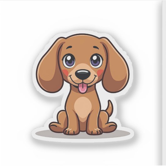 Charmante Dackel, Kawaii Adorablness, Klein Aufkleber (Vorderseite)