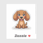Charmante Dackel, Kawaii Adorablness, Klein Aufkleber (Blatt)