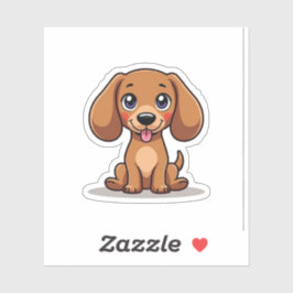 Charmante Dackel, Kawaii Adorablness, Klein Aufkleber