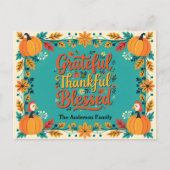 Charmante dankbar, selig gesegnete Volkskunst Postkarte (Vorderseite)