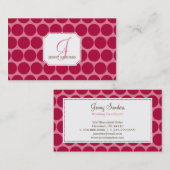 Charmante Dots Business Cards - Rot/Rosa Visitenkarte (Vorne/Hinten)