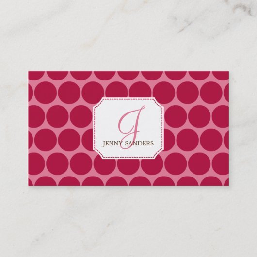 Charmante Dots Business Cards - Rot/Rosa Visitenkarte (Vorderseite)