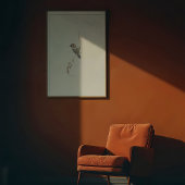 Charmante Downy Woodpecker Wasserfarben Kunst Poster