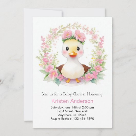 Charmante Duckparade Babydusche Einladung (Vorderseite)