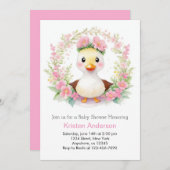 Charmante Duckparade Babydusche Einladung (Vorne/Hinten)