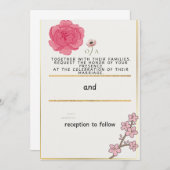 Charmante Einfachheit bei Hochzeiten Einladung (Vorne/Hinten)