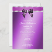 Charmante Elegante Lila Graduation Party Einladung (Rückseite)
