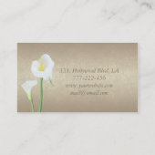 Charmante elegante Luxus Golden Calla Lilie Visitenkarte (Rückseite)