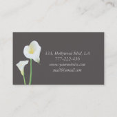 Charmante elegante Luxus Romantische Calla Lilie Visitenkarte (Rückseite)
