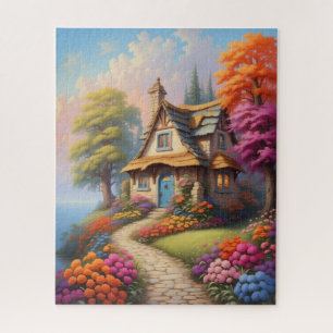 charmante Fantasy Hütte Illustration Puzz Puzzle