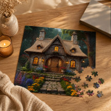 charmante Fantasy Hütte Illustration Puzz