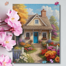charmante Fantasy Hütte Illustration Puzz Puzzle