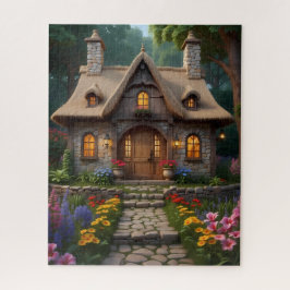 charmante Fantasy Hütte Illustration Puzz Puzzle