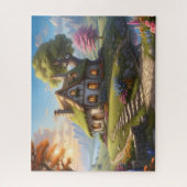 charmante Fantasy Hütte Illustration Puzz Puzzle (Vertikal)