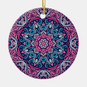 Charmante, farbige Mandala-Cerme Keramik Ornament