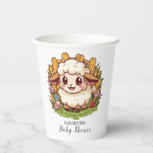 Charmante Farmyard Sheep Baby Dusche Pappbecher (Vorderseite)