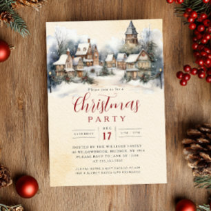 Charmante Festtagsdorf-Weihnachtsfeier Einladung