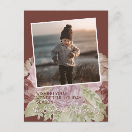 Charmante Frohe Festtage der Klassik der Blumen Postkarte