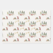 Charmante fröhliche Weihnachtsbaumen Geschenkpapier Set (Vorderseite)