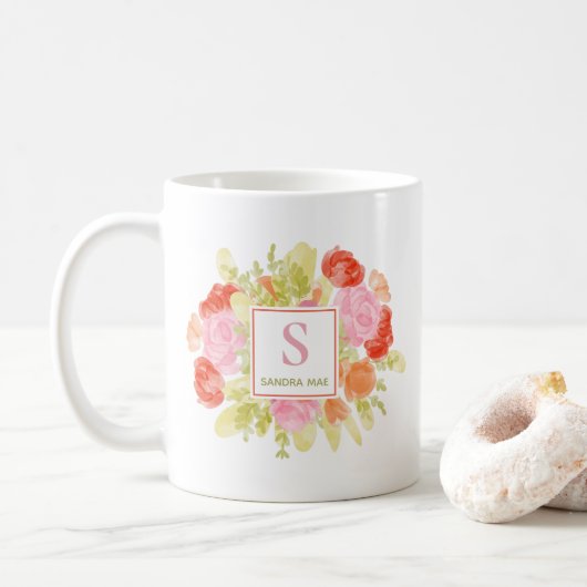 Charmante Frühlingspastete Flora Kaffeetasse (Mit Donut)