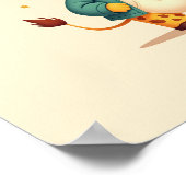 Charmante Giraffe Safari Kinder Jugendstil Kunst, Poster (Ecke)