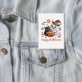Charmante Halloween-Grußkarte - HandGezeichnet Emb Button (Insitu)