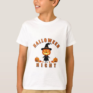 Charmante Halloween-Szene im Kürbis-Stil T-Shirt