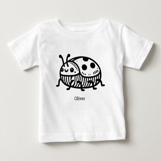 Charmante handGezeichnet Käfer-Illustration Baby T-shirt (Vorderseite)