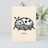 Charmante handGezeichnet Käfer-Illustration Dankeskarte (Stehend Vorderseite)