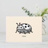 Charmante handGezeichnet Käfer-Illustration Einladung (Stehend Vorderseite)