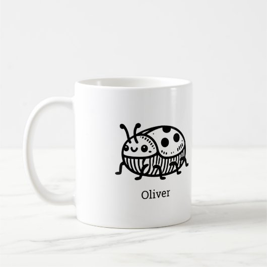 Charmante handGezeichnet Käfer-Illustration Kaffeetasse (Links)