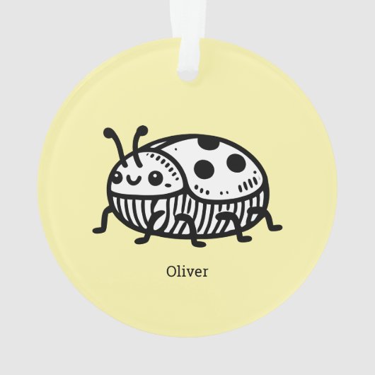 Charmante handGezeichnet Käfer-Illustration Ornament (Rückseite)