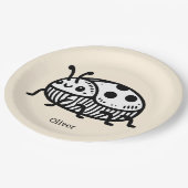 Charmante handGezeichnet Käfer-Illustration Pappteller (Schrägansicht)