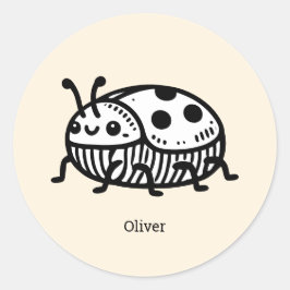 Charmante handGezeichnet Käfer-Illustration Runder Aufkleber
