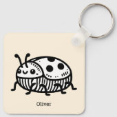 Charmante handGezeichnet Käfer-Illustration Schlüsselanhänger (Rückseite)