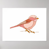 Charmante handGezeichnet Vogelkunst Poster (Vorne)