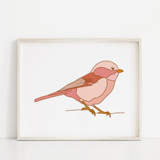 Charmante handGezeichnet Vogelkunst Poster