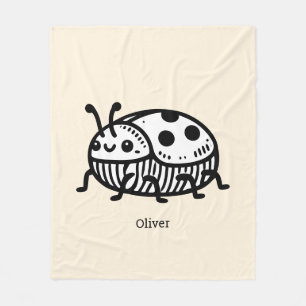 Charmante handgezeichnete Käfer-Illustration Fleecedecke