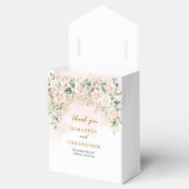 Charmante hellrosa Rose Grün & Goldhochzeit Geschenkschachtel (Geöffnet)