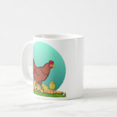 Charmante Hen und Chicks Tasse (Vorderseite Links)