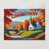 Charmante Herbstgrüße aus Connecticut Postkarte (Vorderseite)