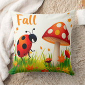 Charmante Herbstillustrierung mit Ladybug Kissen (Decke)