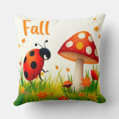 Charmante Herbstillustrierung mit Ladybug Kissen (Rückseite)
