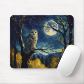 Charmante Herbstnacht, Reisschale und Vollmond - Mousepad (Mit Mouse)