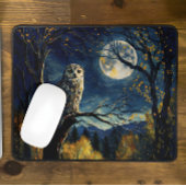 Charmante Herbstnacht, Reisschale und Vollmond - Mousepad