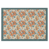 Charmante Herbstterracotta Elfenbein Blume blau Tischdecke (Vorderseite (Horizontal))