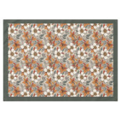 Charmante Herbstterrakotta, weiße Blume Salbei Tischdecke (Vorderseite (Horizontal))