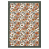 Charmante Herbstterrakotta, weiße Blume Salbei Tischdecke (Vorderseite)